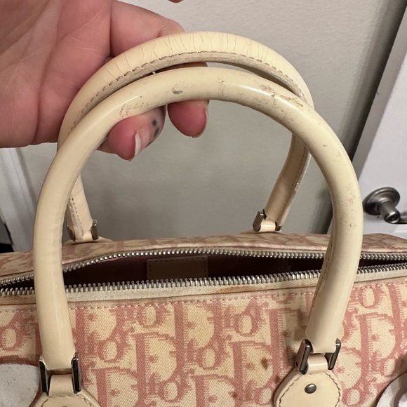 Vintage Y2K Dior Floral Pink and Cream Satchel - Picture 9 of 9